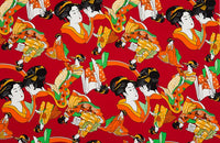 [V3204] Fish Ukiyo-e printed [Japanese-style clothing store decoration Japanese pattern in Japan] Nippori textile district